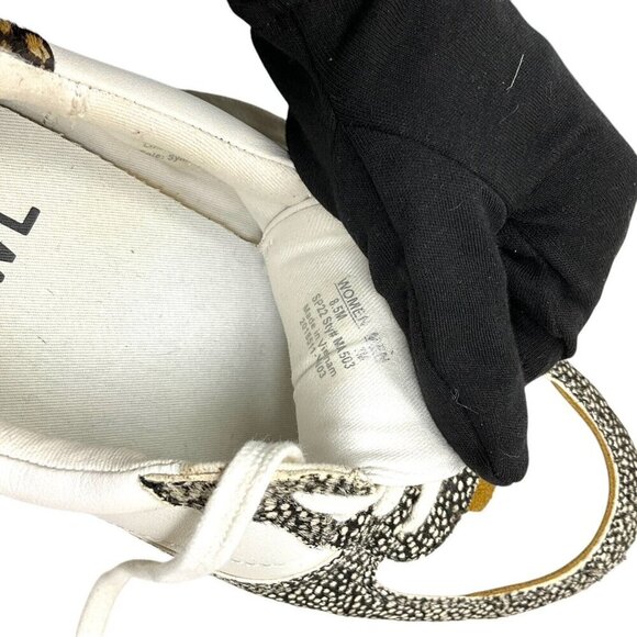 Madewell Kickoff Trainer Sneakers Leather Spot Mix Calf Hair Olive Grove US 8.5 - Picture 12 of 12